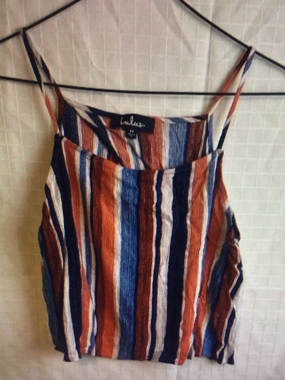 lululemon athletica Striped Rust Navy White Camisole